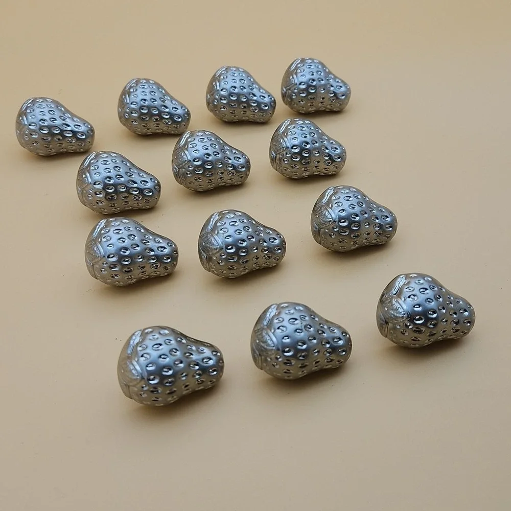 Lot Of 13 Vintage Silver Strawberry Drawer Pulls Kitchen Cabinet Hardware Fruit